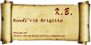 Kovárik Brigitta névjegykártya